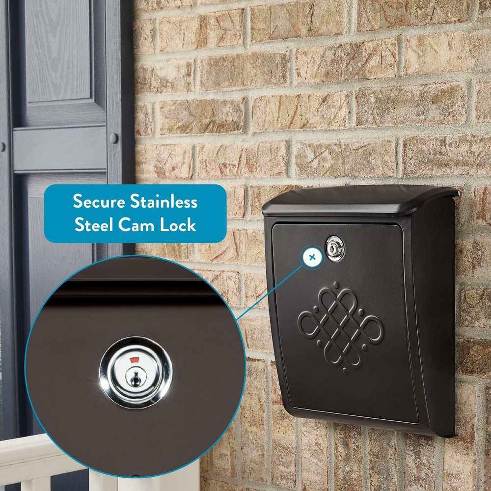 Architectural Mailboxes Bordeaux™ Locking, Wall-Mounted Mailbox for Outsid