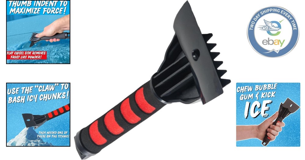 Reinforced Plastic Ice Scraper - Chisel & Claw Sides for Ultimate Winter Use