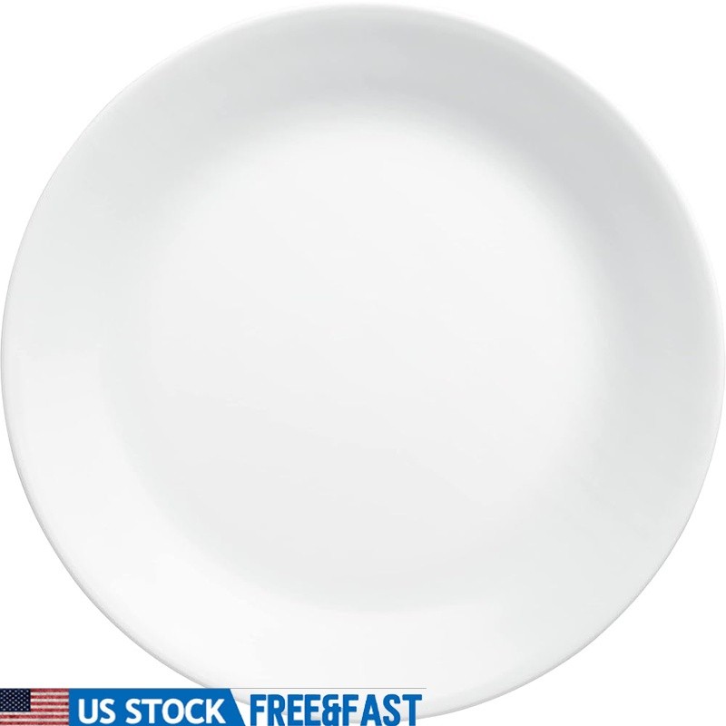 10.25 Inch Vitrelle Glass Dinner Plates Set 4 Durable Lightweight Stackable Safe