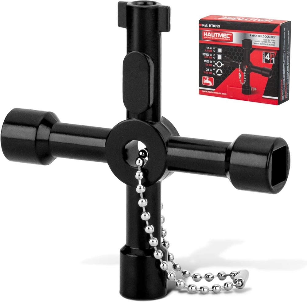 Universal 4 Way Water Key – Zinc Alloy Tool for Efficient Control Systems