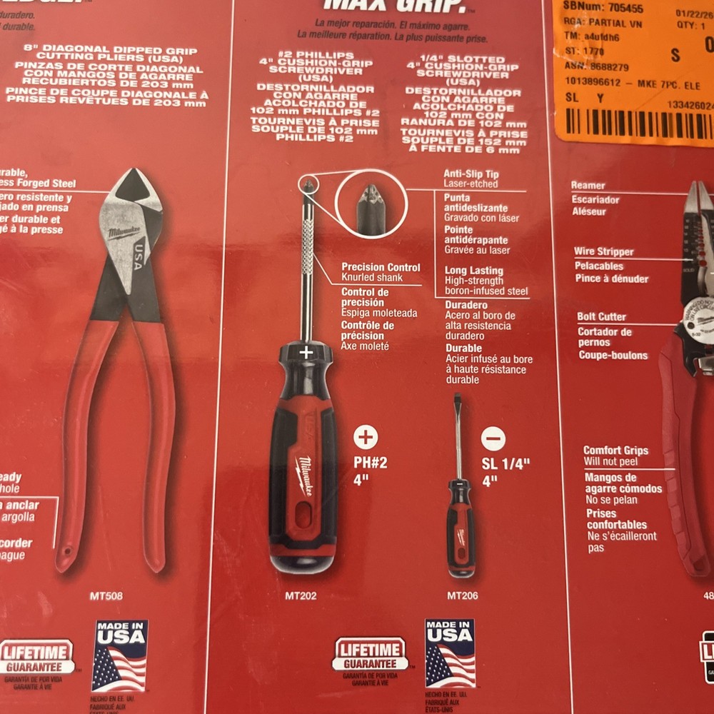 Milwaukee 48-22-0145 7pc. Electrician's Hand Tool Set