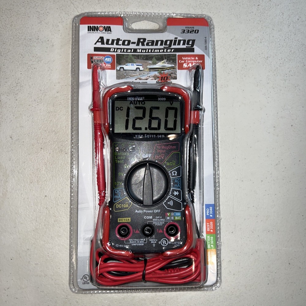 Innova 3320 Auto-Range Digital Multimeter (10 MegOhm)/UL, 9 Function