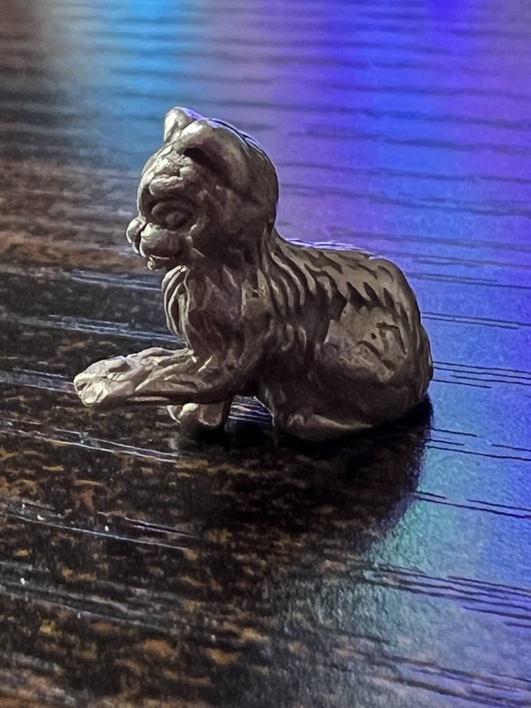 Miniature 925 Solid Silver Cat Kitten