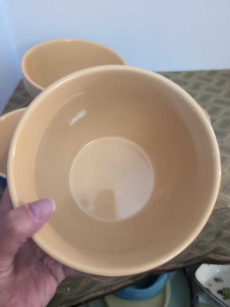 (4) Stackable Stoneware Mixing Bowls