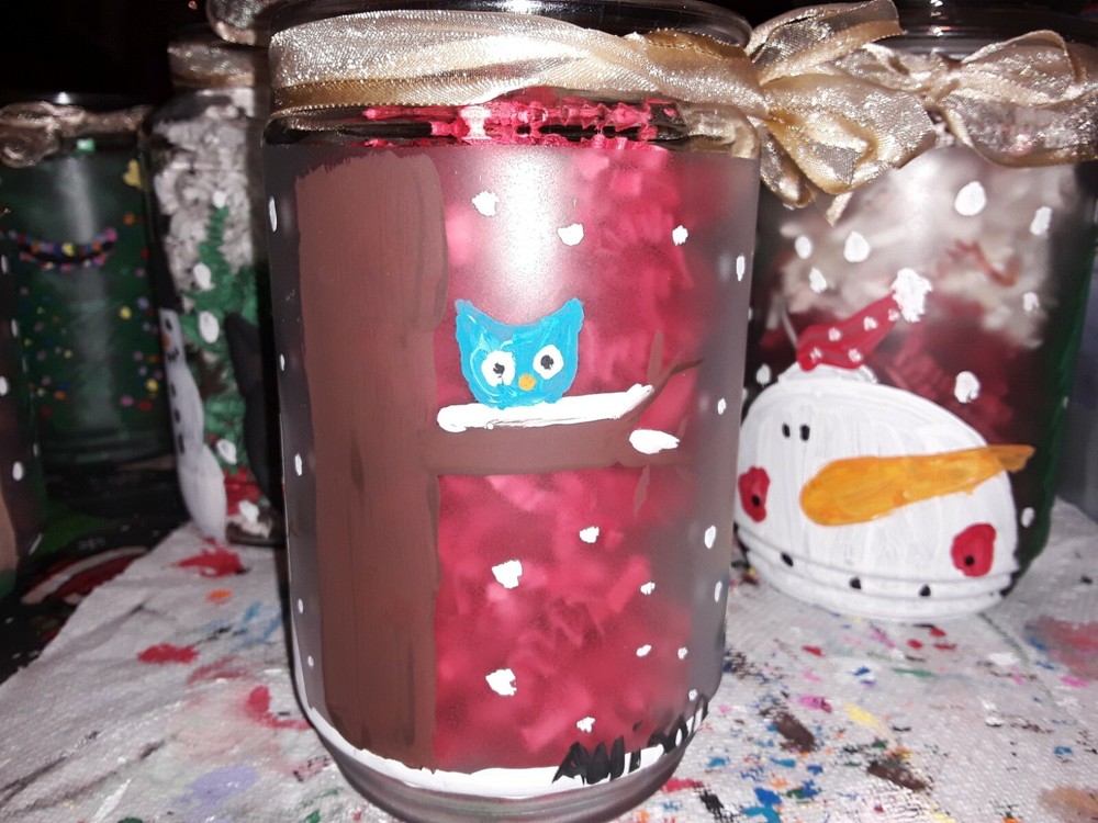 Hand Painted Glass Jars