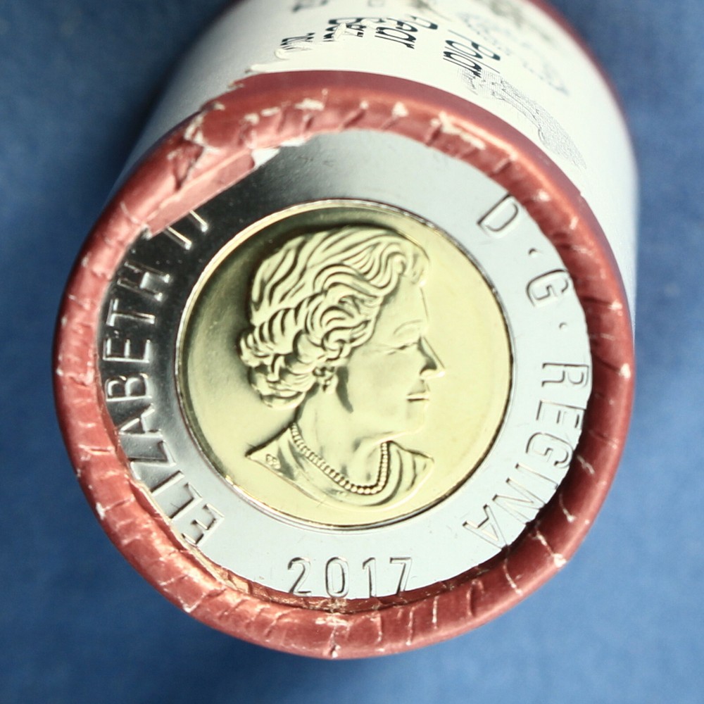 Canada 2017 Mint Roll of Toonies ($ 2.00) - Classic Polar Bear Reverse