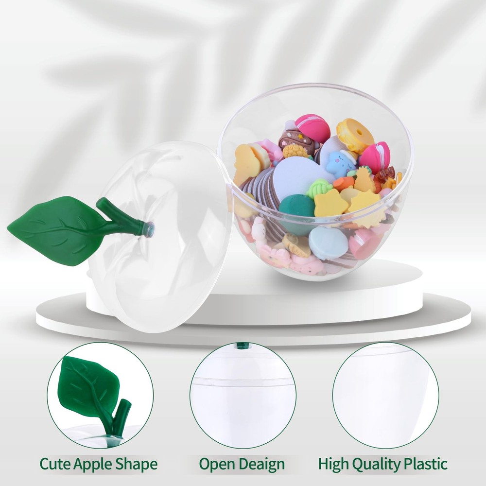 Apple Shaped Jar, Candy Storage, Teacher Appreciation Gift, Clear