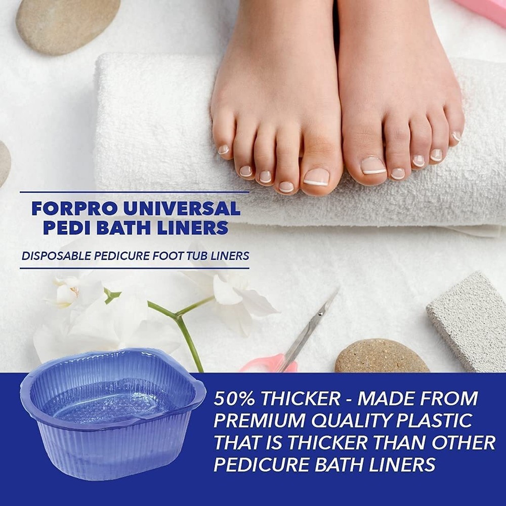 Universal Pedi Bath Liners 50% THICKER Fit Footsie Bath Disposable 100-Count