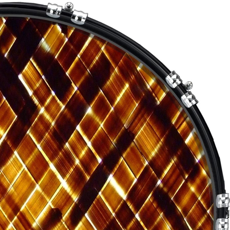 20" Custom Bass Kick Drum Front Head Skin Graphical Amber Bamboo