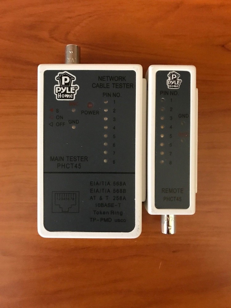 P Pyle Home Network Cable Tester 10BASE-T Token Ring TP-PMD Main Tester PHCT45