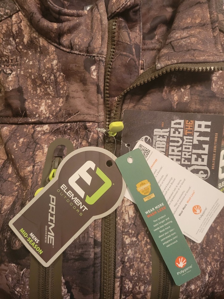 Element Outdoors Men's Prime Series Light/Mid Full-Zip Jacket - MEDIUM Reg $160