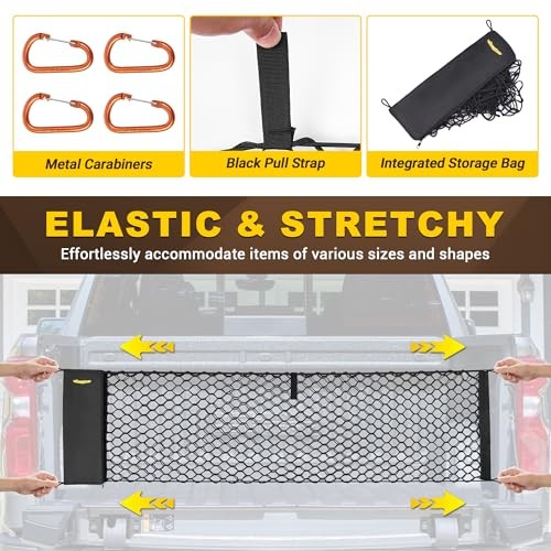 Envelope Style Trunk Cargo Net for Chevy Silverado 2013-2024