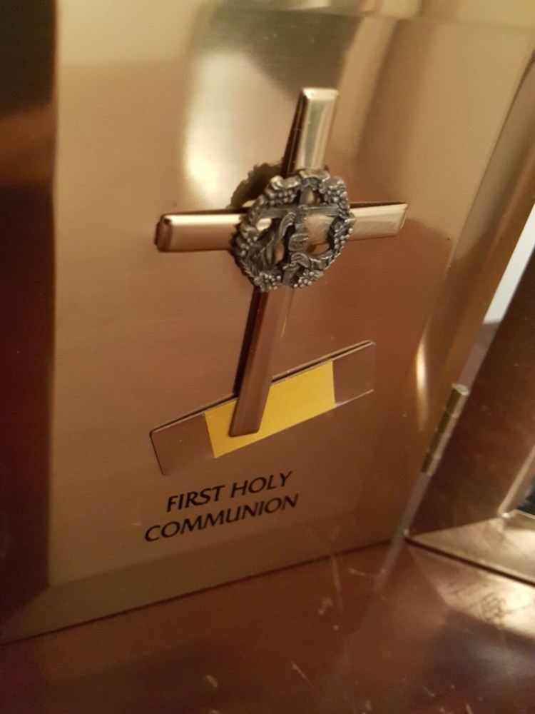 First Holy Communion Brass USA 1 PC WL1408 Double Frame Boy