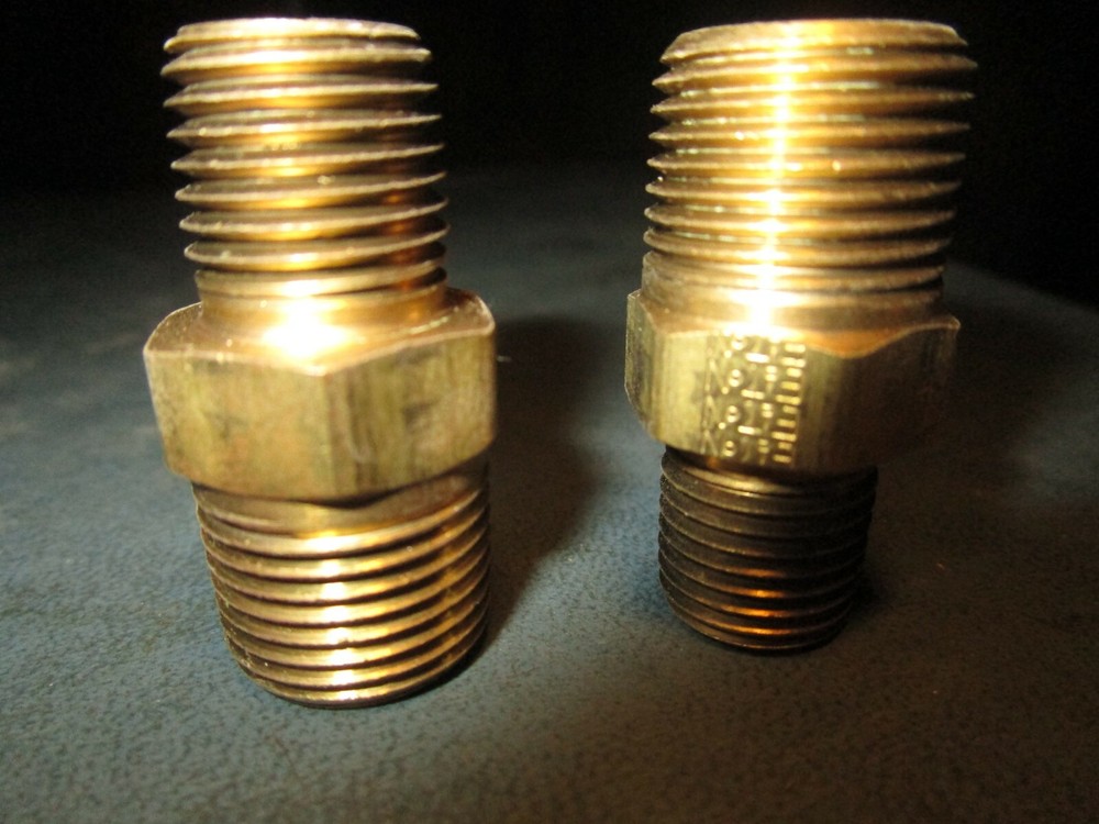 (2) 1/4" x 1/8"MPT Brass Hex Nipple