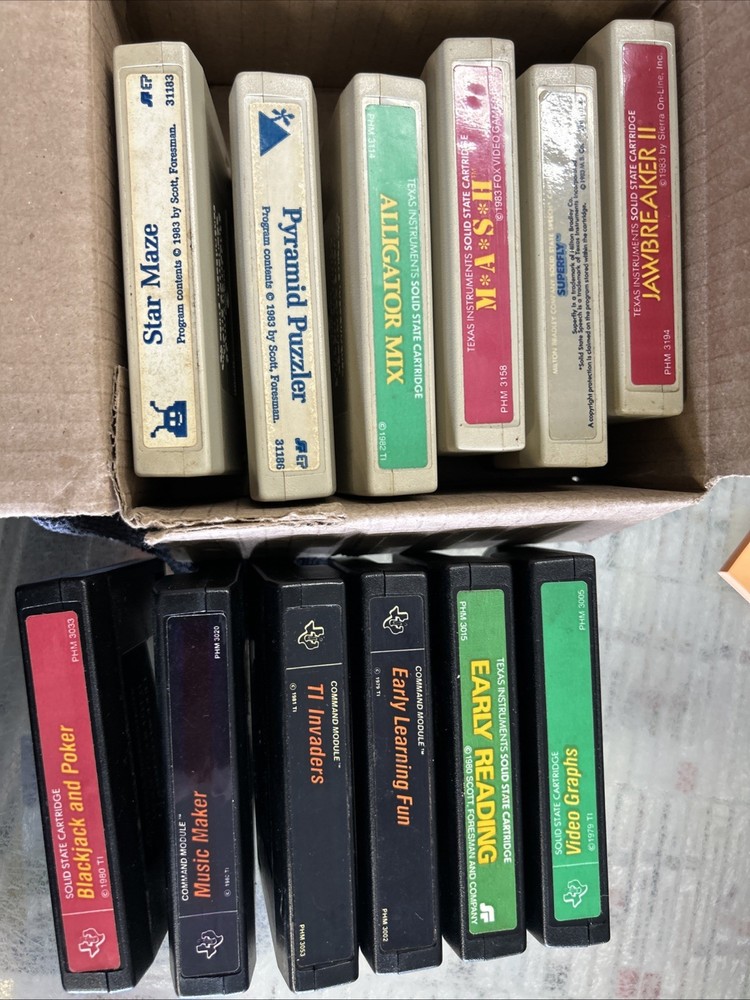 TEXAS INSTRUMENTS TI-99/4A 12 Video Games Bundle Lot
