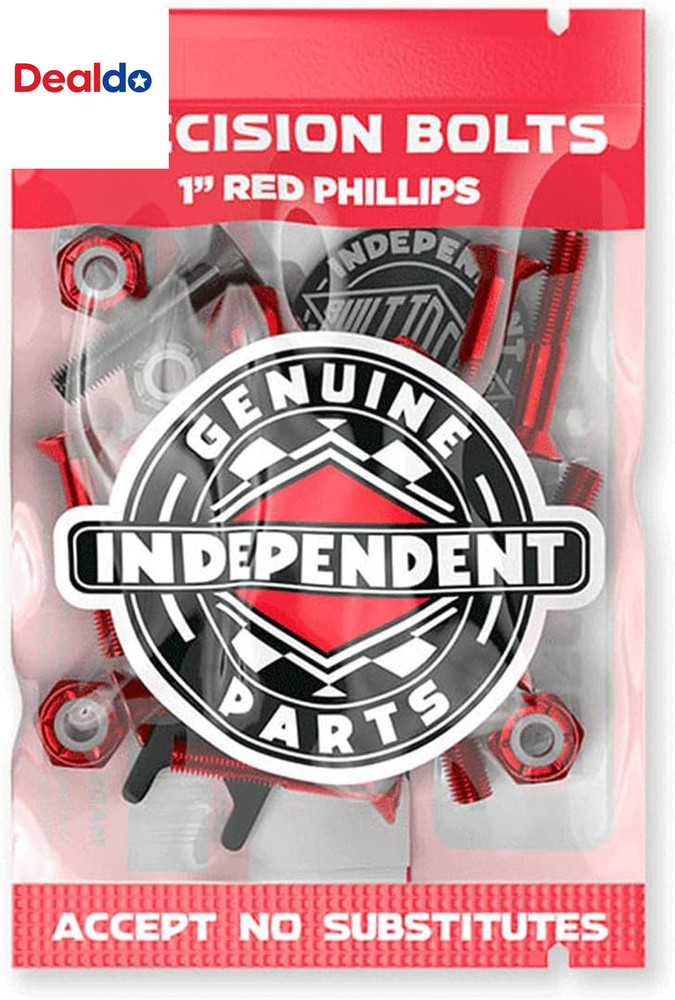 Trucks Skateboard Hardware 1" Black/Red + Tool + Red Indy Risers