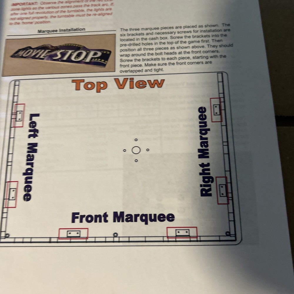 Movie Stop Bay Tek With Schematic Arcade Game Manual