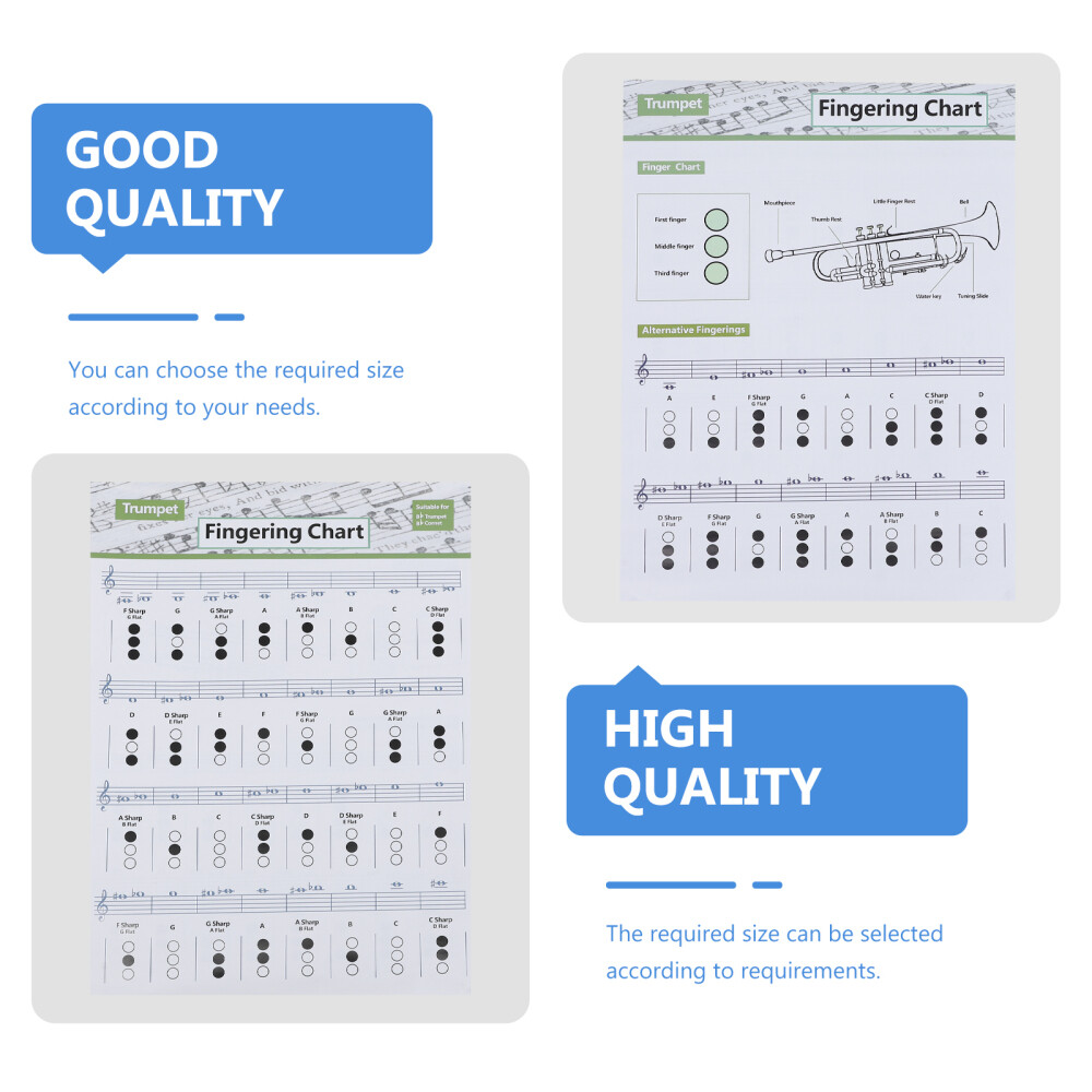 1Pc Trumpet Chord Practice Chart Beginners Chart Finger Guide (Assorted Color)
