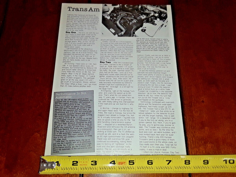 1984 PONTIAC TRANS AM ORIGINAL ARTICLE