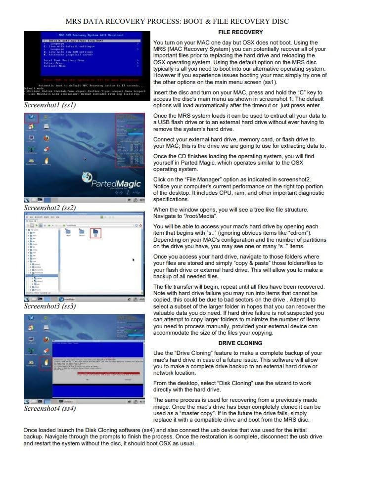 MAC OS X Recovery Boot Disc CD System [compatible all Versions Mac 0SX]