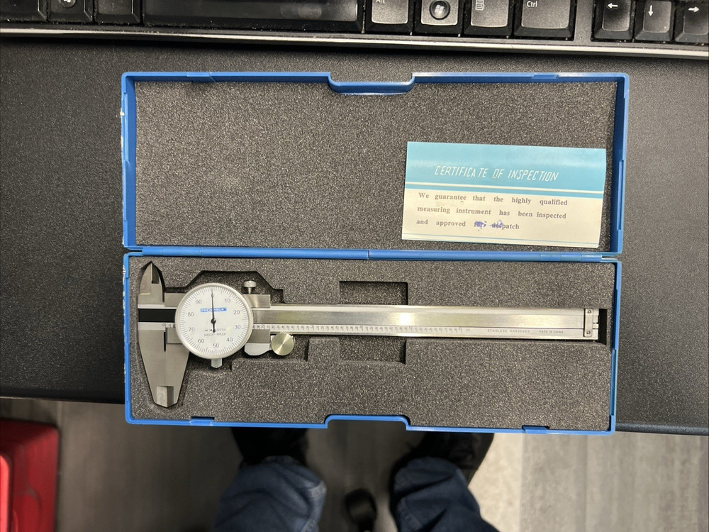 0-6" Steel Dial Caliper in Plastic, Fitted Case