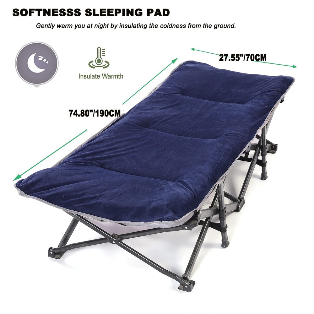 Thick Camping Sleeping Pad, Soft Comfortable Microfiber Camping Cot Pads for ...