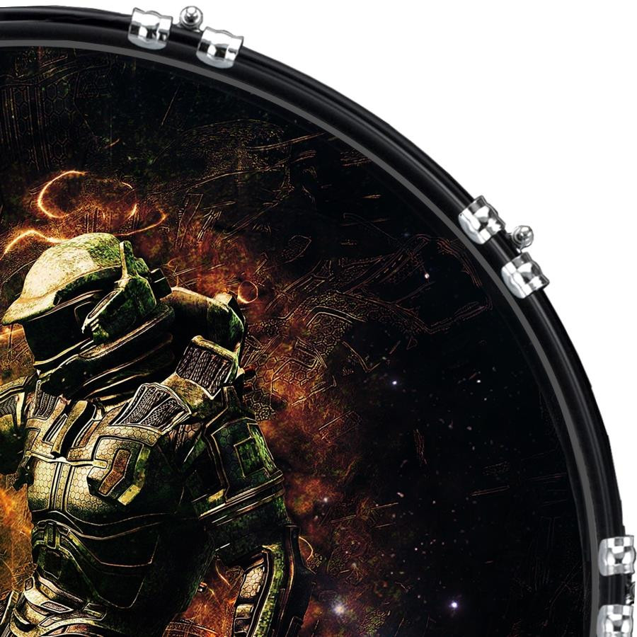 20" Custom Bass Kick Drum Front Head Graphic Graphical Warrior Space