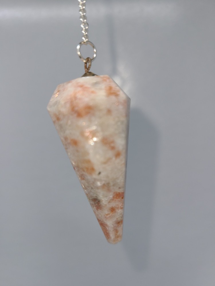Sunstone Faceted Cone Crystal Dowsing Pendulum Divination Tool