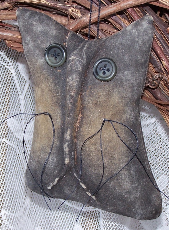 PRIMITIVE HALLOWEEN EVERYDAY CAT ORNIE MAILED PATTERN!! EASY!! GREAT FOR SHOWS!!