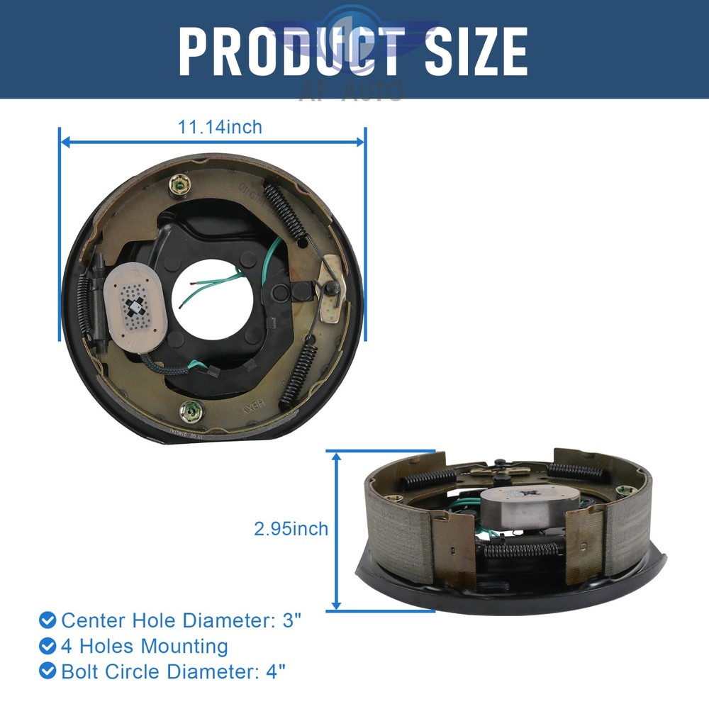 Four Electric Trailer Brake 10"x2-1/4" Self-Adjusting Assembly 3500 lbs