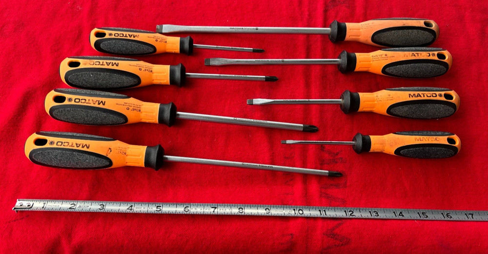 MATCO TOOLS 8pc. screw driver set SSPC08 used made in germany no owner marks