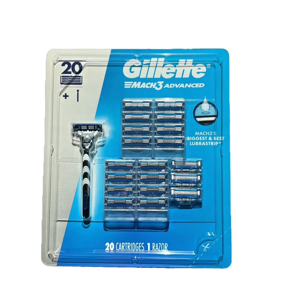 NEW GILLETTE MACH 3 ADVANCED 20 REFILL CARTRIDGES