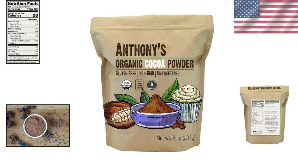 Organic Cocoa Powder, 2 lb, Unsweetened