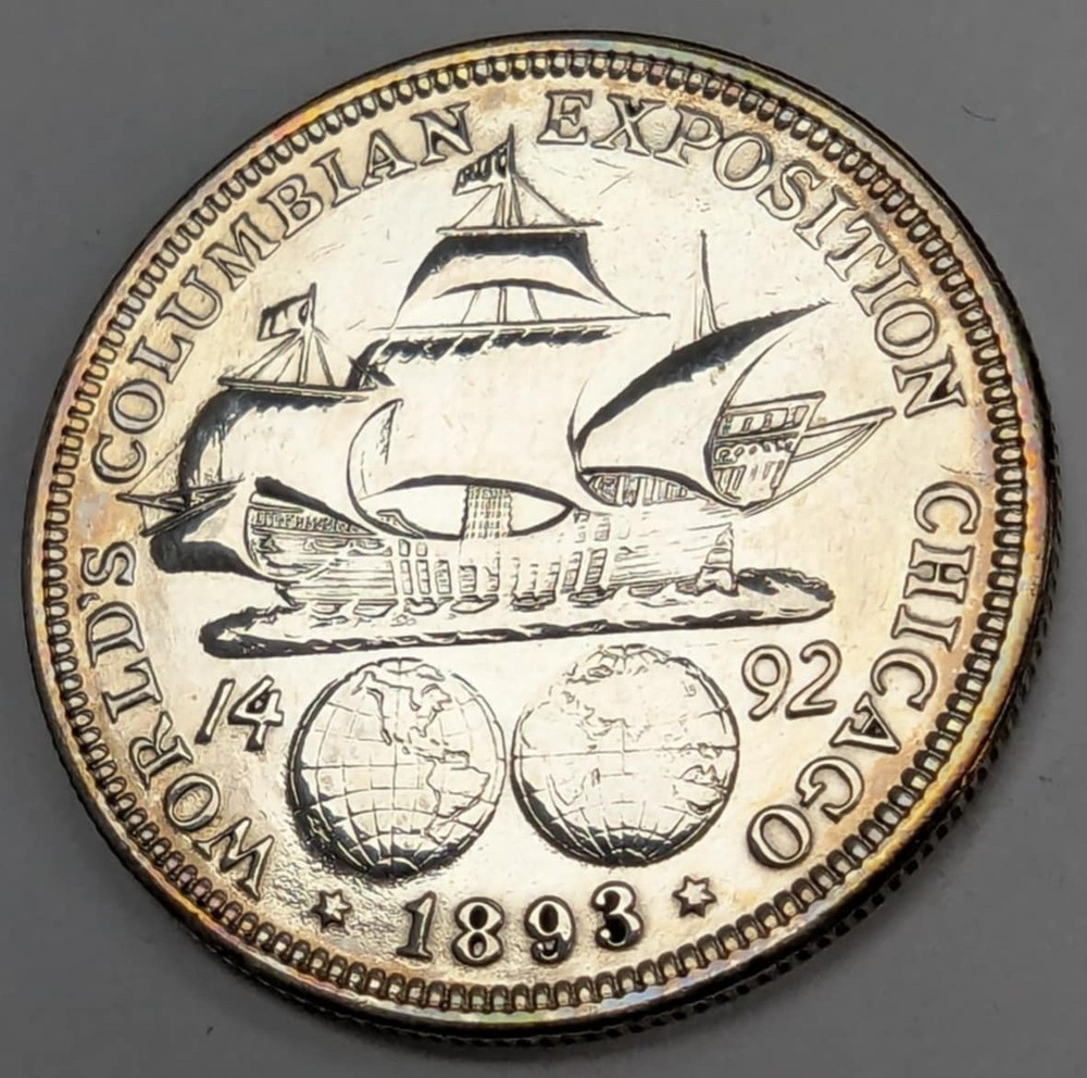 1893 Columbian Exposition Commemorative Half Dollar Cleaned