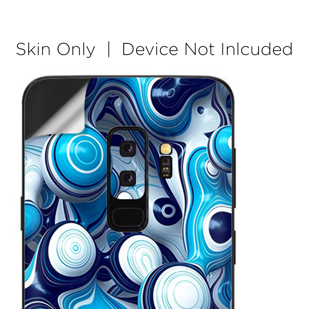 Samsung Galaxy S9 Plus Skins Decals - Mixed Blue Bubbles Glass