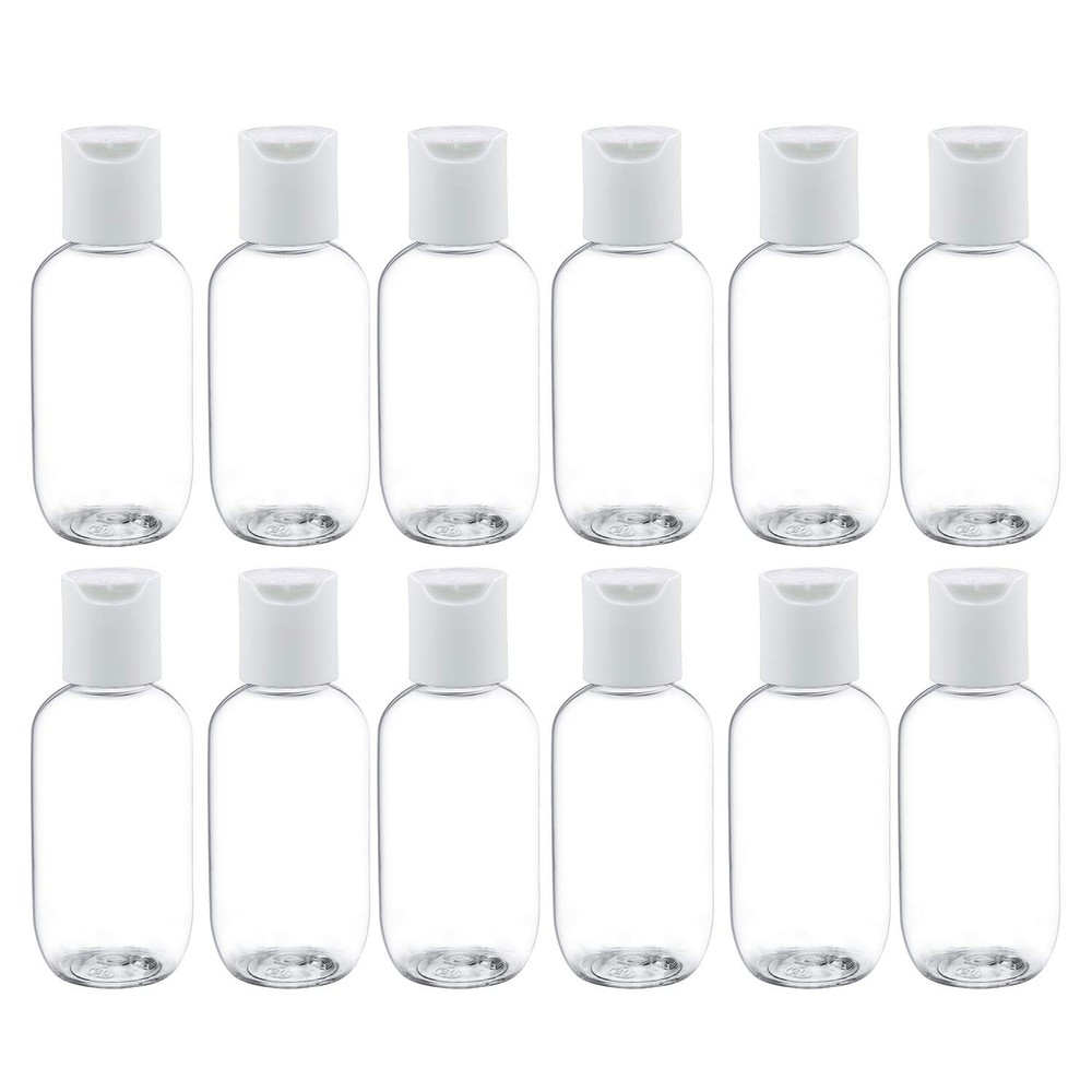 TRENDBOX 60ml / 2oz Empty Plastic 12 Count (Pack of 1), transparent