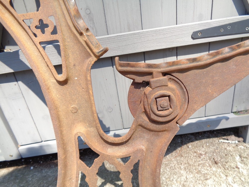Antique Cast Iron School Desk Frame Side