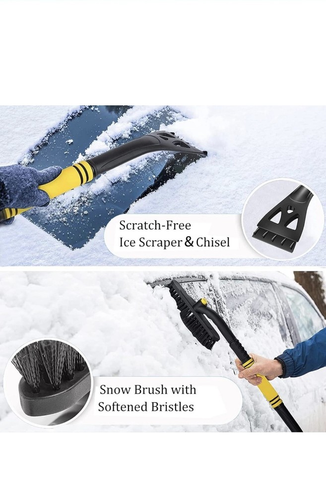 Ice Scraper for Car Windscreen, Extendable Car Scraper Snow Brush Detachable