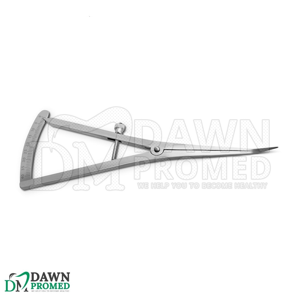 Castroviejo Caliper Angled 6" Long Bone Mapping 0-40mm Scale Ophthalmology Int