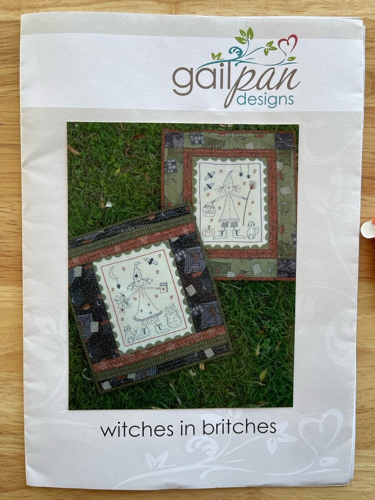 Gail Pan Designs 14”x16” Witches In Britches Pattern With Floss Roll
