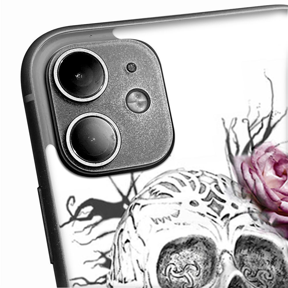 Skins Decal Wrap for Apple iPhone 11 - Roses in Skull