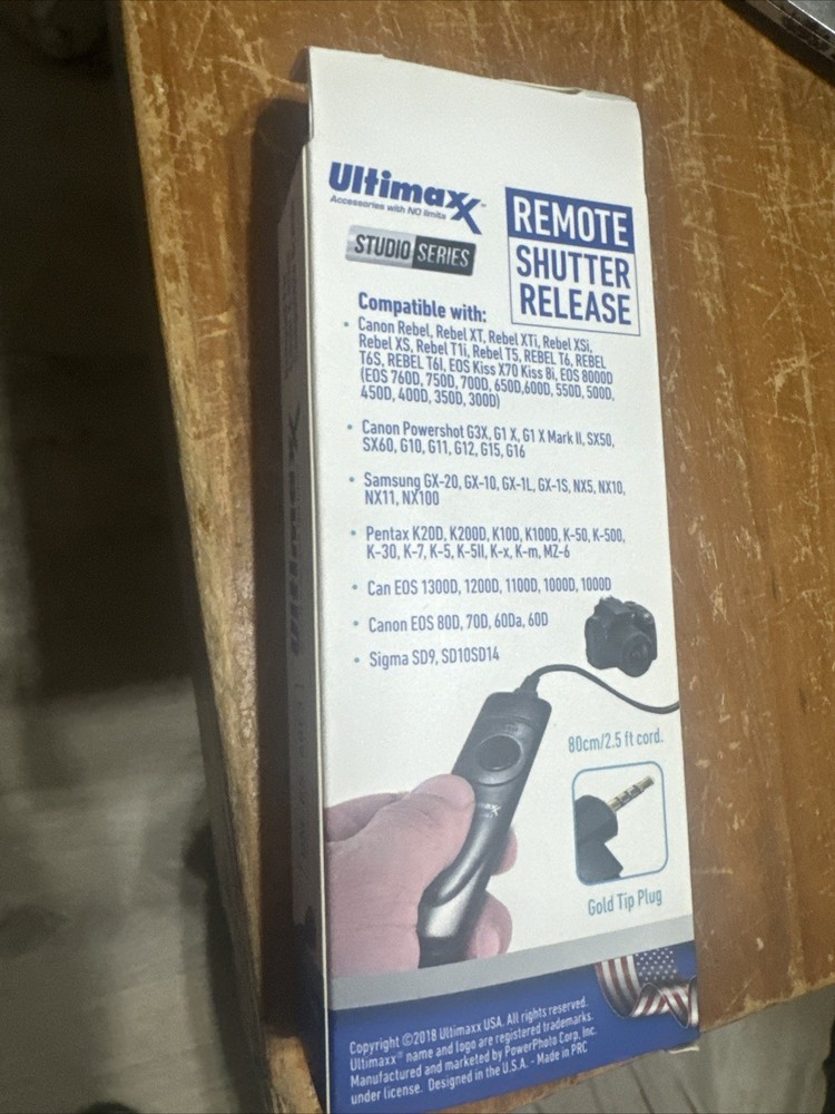 Ultimaxx Remote Shutter Release Control Replacement For Canon/Samsung/Pentax