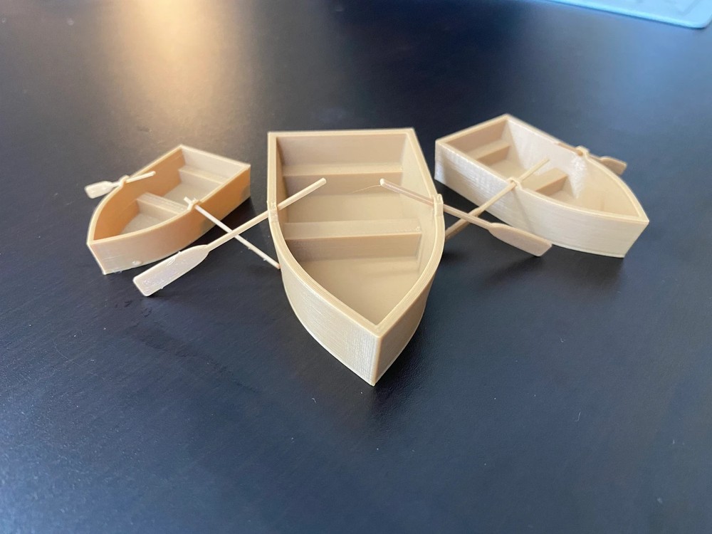 Row Boat With Oars Model Replica