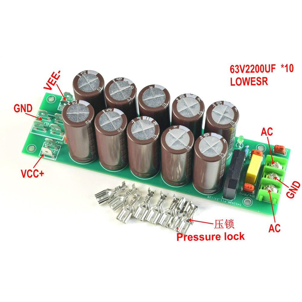1pc HIFI AMP 63V 2200UF*10 Amplifier Rectifier Power Supply Board Power Array