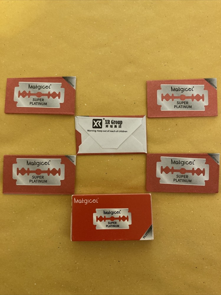 5 Double Edge Razor Blades, Matgicol Super Platinum (red pack)