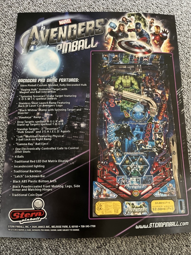Stern Marvel Avengers Pinball Flyer Artwork 2012