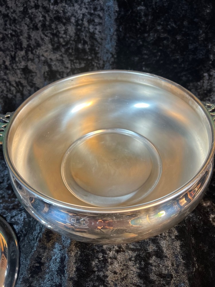 Vintage 2 Quart Covered Caserole/Server, Sheffield Silver Plate, Pyrex Bowl