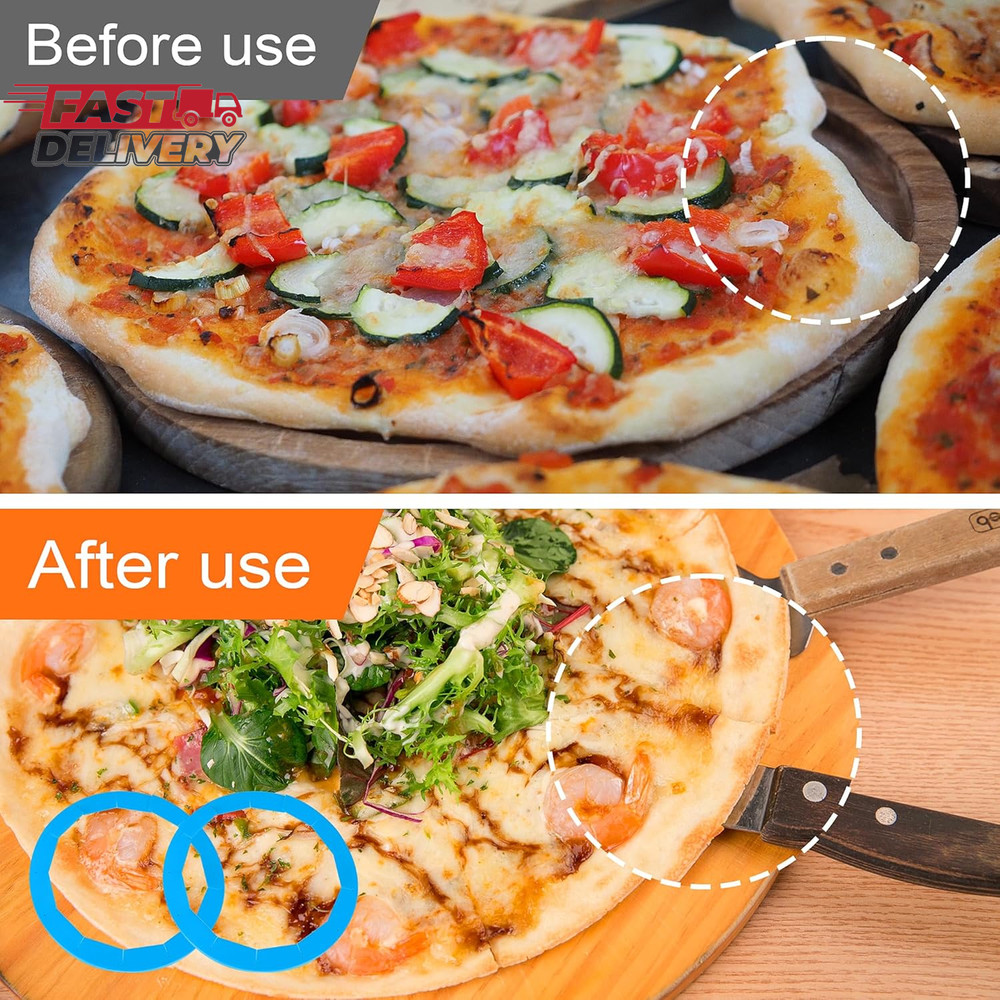 2 Pack Adjustable Pie Crust Shield Silicone Protectors - Bake Crust Protector Co