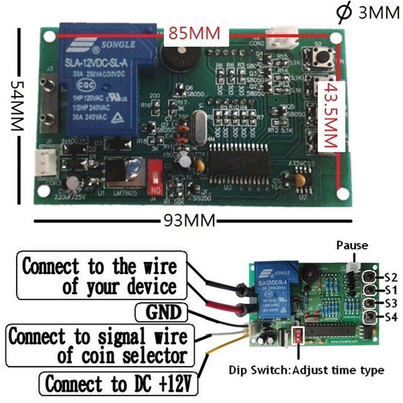 For Arcade Vending Machine Time Relay / Timer Control Board Power Supply