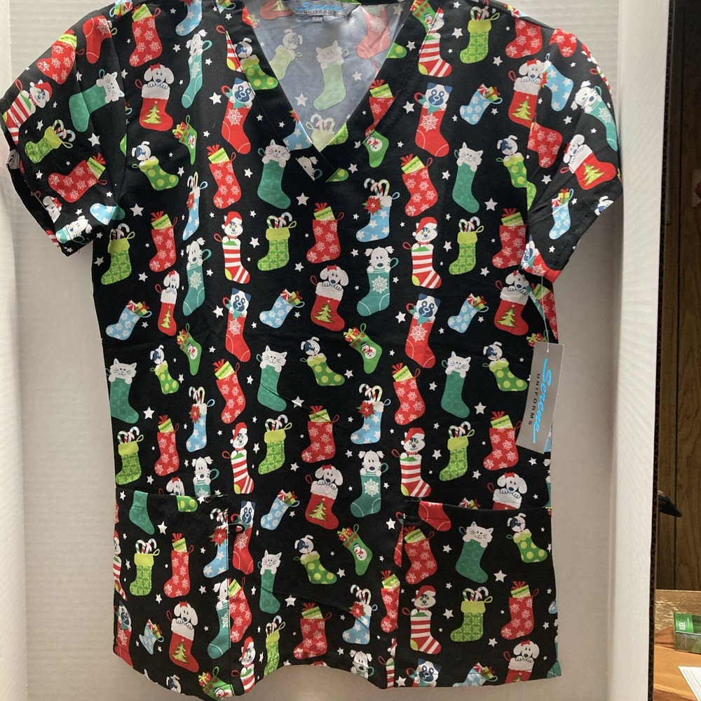 Serene Uniforms, Christmas Scrubs Size Medium